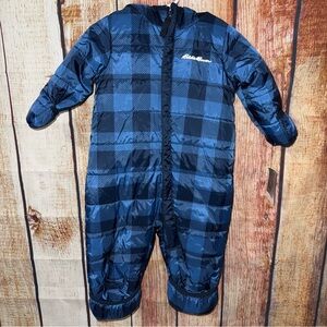 🆕NWT Eddie Bauer Plaid Snowsuit Baby size 6-9 months